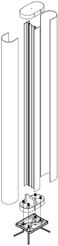 Dettaglio di montaggio PTFB, accessorio di sicurezza perimetrale Dettaglio di montaggio PTFB, accessorio di sicurezza perimetrale